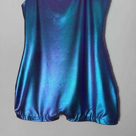 Akira metallic blue/purple shift futuristic romper size L - Picture 5 of 16